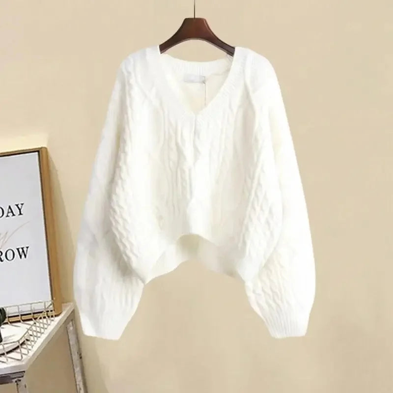Soft Street Style Knitted Sweater Top and Bottom Set Autumn - Vusy Kawaii Shop