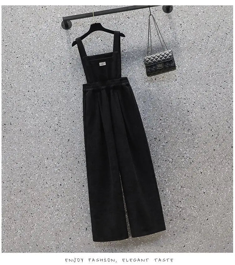 Retro Plaid Shirt Overall Pants 2-Piece Set - Vusy Kawaii Shop
