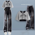 Spring-Summer Sweet Set for Students Korean Fashion T-shirt - Vusy Kawaii Shop