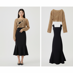 Summer Autumn in Dress Matching Set Korean Elegant Retro - Vusy Kawaii Shop