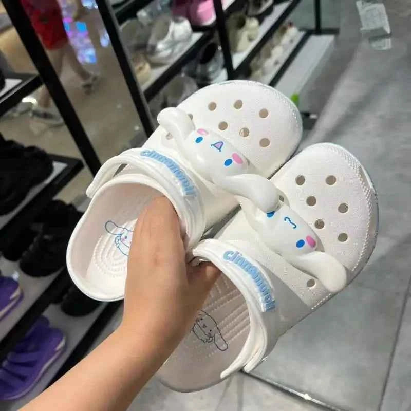 Sanrios Hello Kittys Slippers Cartoon Cinnamoroll Sandals Anime Eva Home Beach Shoes Summer Slippers Anti-Slip Adult Kids Gift