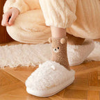 5/6/12 PCS Cartoon Animal Socks Women Warm Plush Mid-calf Sock 6 Colors Fleece Sock Set Home Floor Sleeping Winter