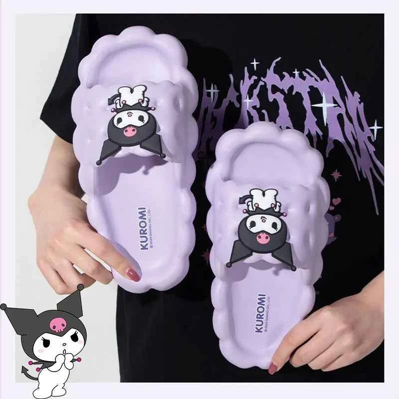 Anime Sanrios Hello Kittys Slippers Cartoon Cinnamoroll Kuromi Women Indoor Slippers Anti-Slip House Flat Slipper Couples Slides