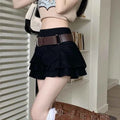American Retro Tiered Cake Skirts Women Classic Gothic