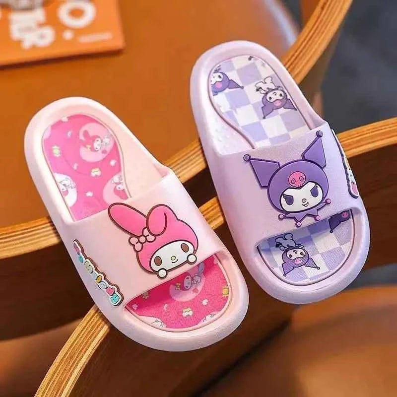 Sanrios Hello Kittys Slippers Kawaii Kuromi Cinnamoroll Home Indoor Bathroom Anti-Slip Slippers Cartoon Summer Outdoor Sandals