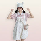 Japanese Peter Pan Collar Puff Sleeve Plaid Shirt Women - Vusy Kawaii Shop