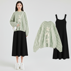 Women Spring and Autumn Fashion Knitted Sweater and Sling - Vusy Kawaii Shop