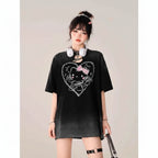 Gradient Short Sleeved T-Shirt Women Slimming Personalized