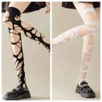 Irregular hole Stocking Women Lingerie Lolita Gothic style Erotic underwear Female Fishnet Long Socks Women's Thigh High Hosiery