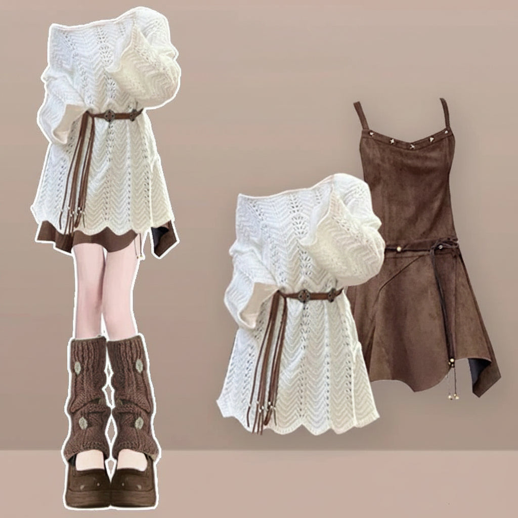 Hollow Out Design Slimming Top Retro Camisole Dress - Vusy Kawaii Shop