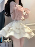 Kawaii Lolita Japanese College Style Suit Long Sleeve Short - Vusy Kawaii Shop