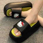 Kawaii Hello Kittys Eva Slippers for Women Cartoon Sanrios Thick Sole Flip-Flops Non Slip Beach Sandals Cute Girls Casual Shoes