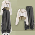 Autumn Fashion Polo Long Sleeve Top Vest Cargo Pants