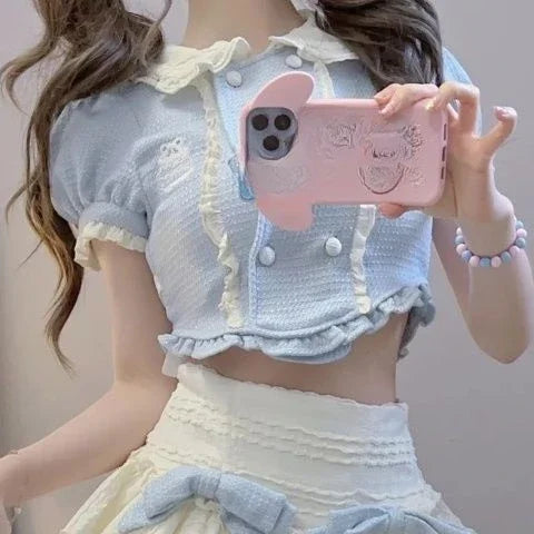 Sweet Japanese Lolita Women Korean Cake Skirt Suit Kawaii - Vusy Kawaii Shop