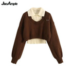 Women Spring Autumn Vintage Knit Sweater, Vest and Denim - Vusy Kawaii Shop