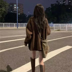 Women Suit Autumn V Neck Single Breasted Long Sleeve Knitted - Vusy Kawaii Shop