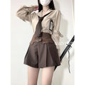 Women Suit Autumn College Style Suit Collar Shirt H Shaped