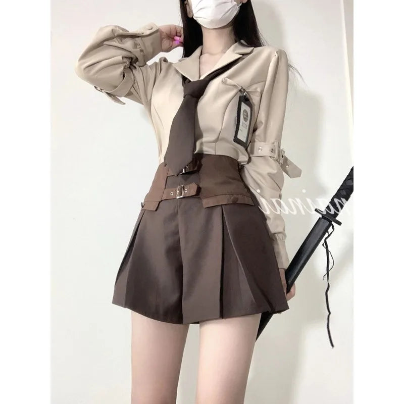 Women Suit Autumn College Style Suit Collar Shirt H Shaped - Vusy Kawaii Shop