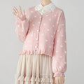 Kawaii Lolita Style Knitted Cardigan Women Sweet V-Neck