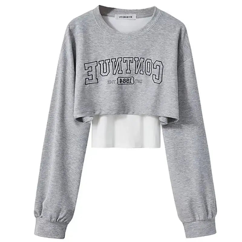 Pants Sets O Neck Letter Printed Short Sweatshirt Tank Top - Vusy Kawaii Shop