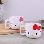 Kawaii Sanrio Anime Water Cup Cute Hello Kitty Breakfast Milk Cup Sweet Cartoon Fashion Versatile Plastic Mug Cup Gifts for Girl