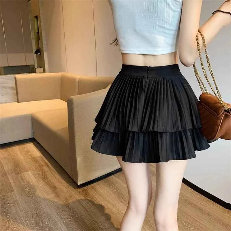Women Ruffled Pleated A-Line Mini Skirt Summer Tulle Cake