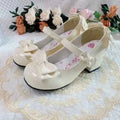 Lolita Style Cute Round Head Jane Pumps with Bow Sweet Party