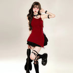 Aesthetic Skew Collar 3D Flower Tank Top Harajuku Irregular - Vusy Kawaii Shop