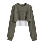 Pants Sets O Neck Letter Printed Short Sweatshirt Tank Top - Vusy Kawaii Shop