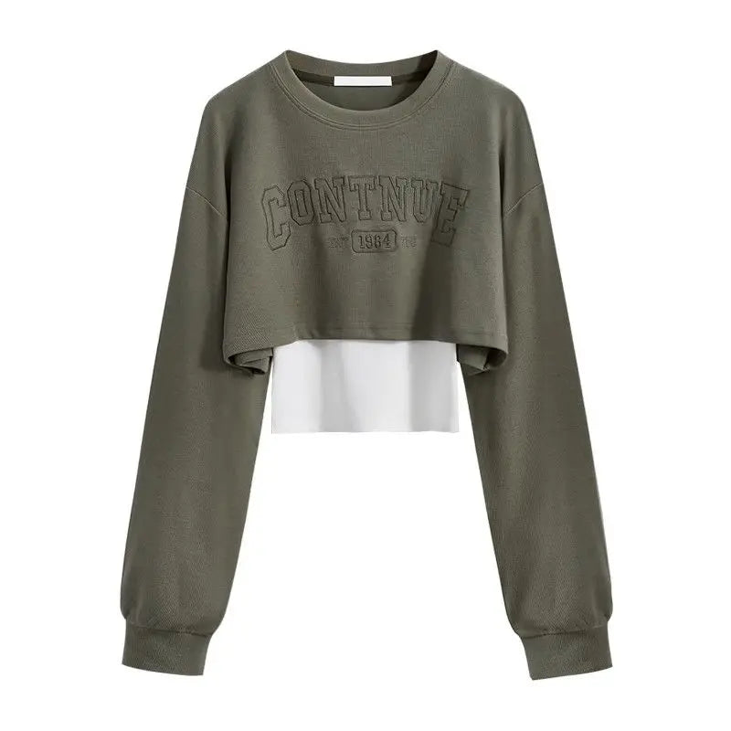 Pants Sets O Neck Letter Printed Short Sweatshirt Tank Top - Vusy Kawaii Shop