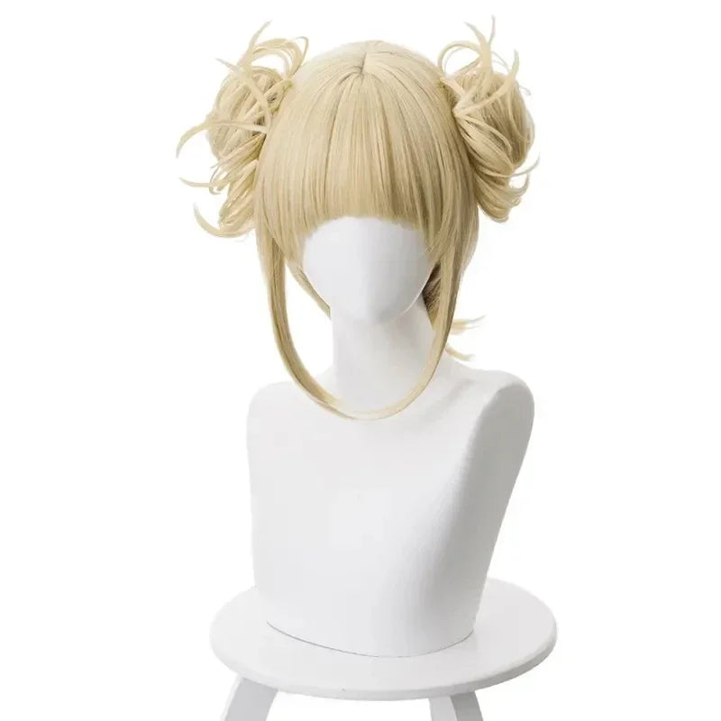 Himiko Toga blonde twin bun wig close-up