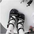 Summer Punk Style Round Toe Thick Sole Cake Shoes Riveted