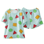 Pijama Sin Chan Man Pajama Sinchan Cotton Summer Short Sets Japanese Pajamas for Couples Man and Woman Sleepwear 2021