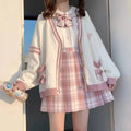 Pink Bow Women Sweaters Cardigan Korean Sweet Knitted Loose