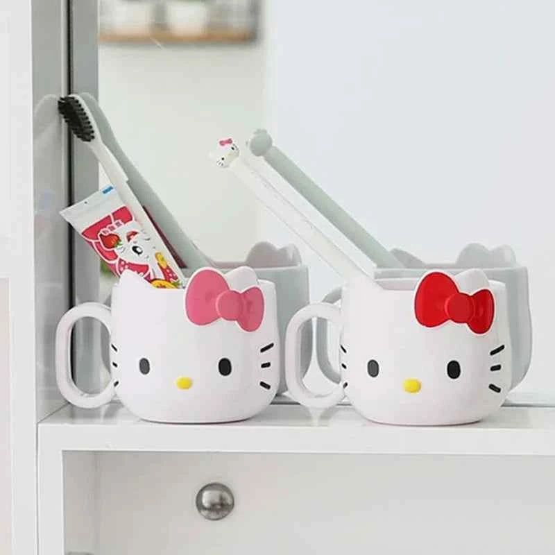 Kawaii Sanrio Anime Water Cup Cute Hello Kitty Breakfast Milk Cup Sweet Cartoon Fashion Versatile Plastic Mug Cup Gifts for Girl