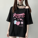 Harajuku Egirl T Shirt Korean Style Heart Print Gothic Off - Vusy Kawaii Shop