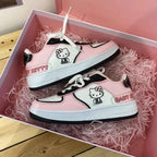 Sanrios Hello Kitty Sneakers Kawaii Women's Shoes Fashion Breathable Sneaker Leather Cartoon Cute Girls Skateboard Spring/autumn