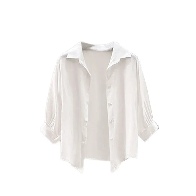 Summer Fashion Tracksuit Elegant White Sunscreen Shirt Vest - Vusy Kawaii Shop