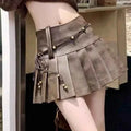 Retro Brown Dopamine Skirts Autumn Korean Maillard Slim