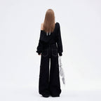 Spring-Autumn Retro Off Shoulder Short Girl Long Sleeve - Vusy Kawaii Shop