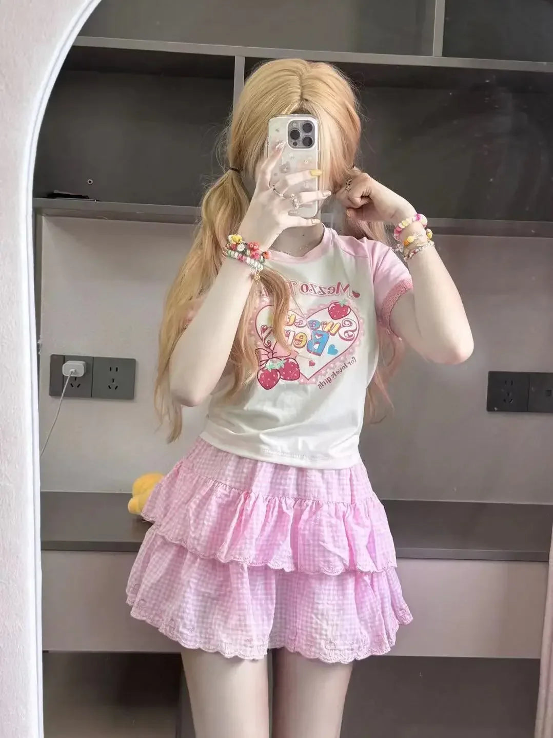 Sweet Lolita Style 2 Piece Sets Outfits Cartoon Bunny Bear - Vusy Kawaii Shop