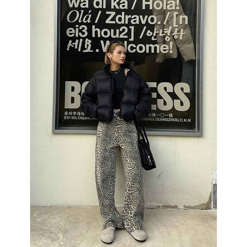 Leopard Print Overalls Harajuku Street Style