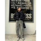 Leopard Print Overalls Harajuku Street Style