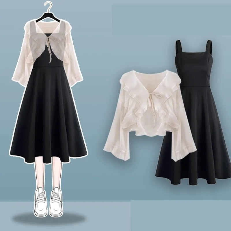 Summer Vintage Denim Skirt Matching Set Korean Elegant - Vusy Kawaii Shop