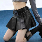 Fashion American High Waist Pleated Skirt Autumn-Winter