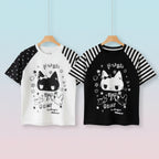 Cat Print Cute Woman Tshirts Tops Japanese Tees Short Sleeve - Vusy Kawaii Shop