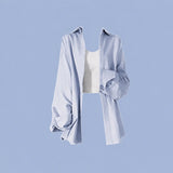 
Blue shirt + white suspenders [two-piece set]