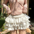 Kawaii Lolita Skirt Shorts Women Summer Ruffle Patchwork