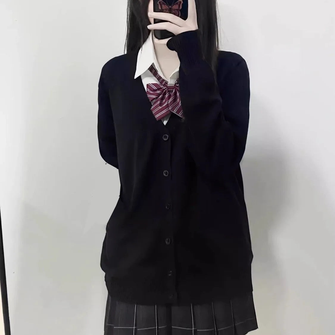 Japanese Fashion Solid Color V-Neck Knitted Sweater, NewJK - Vusy Kawaii Shop