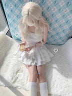 Ballet Kawaii Lace Mini Skirt Girl Cute Lolita White A-line